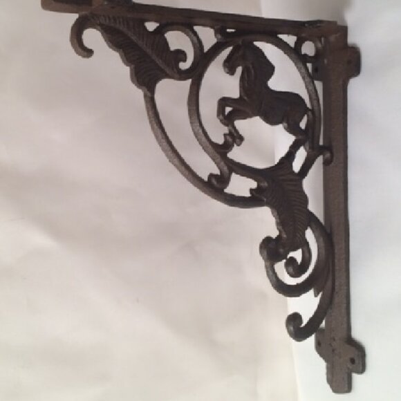Two (2) Cast Iron Horse Corner Shelf Bracket 9 3/4" tall Home Décor 0170-15009 - Picture 10 of 16